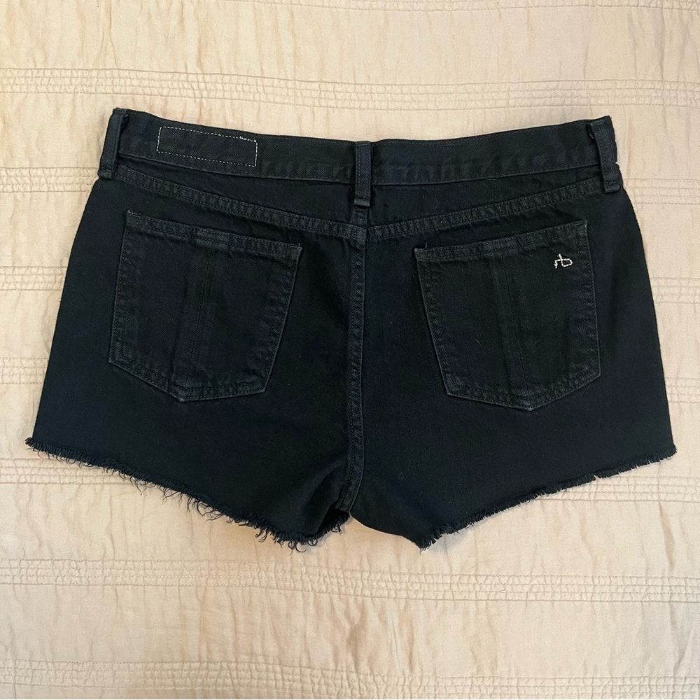 rag & bone black denim shorts with zipper details - Picture 2 of 5
